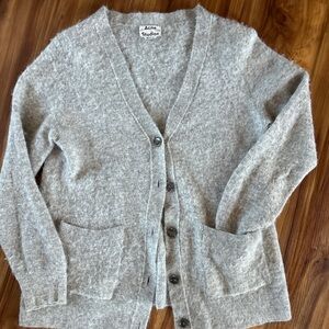 Acne Studios Gray V‑Neck Button Cardigan